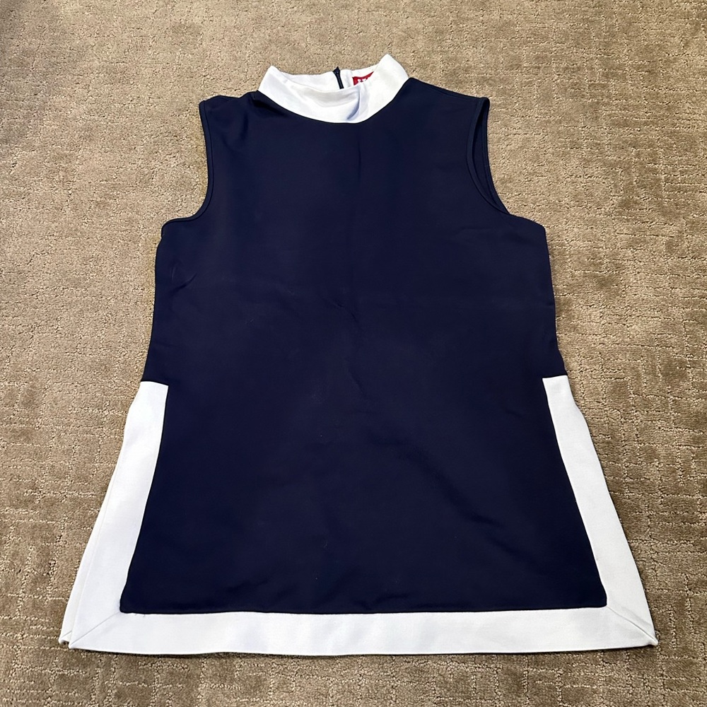 Staud Cruise Biker Short Tank Set Navy White Trim - Picture 2 of 10